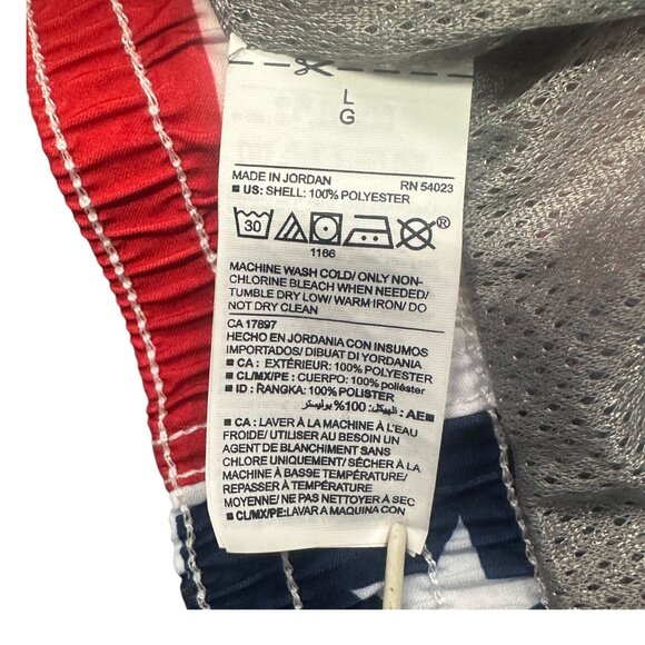 NWT Old Navy Mens L American Flag Swim Trunks UPF 50 Stars Stripes Drawstring - Picture 2 of 13